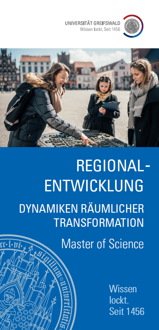 Coverbild des Informationsflyers des Masterstudiengangs Regionalentwicklung